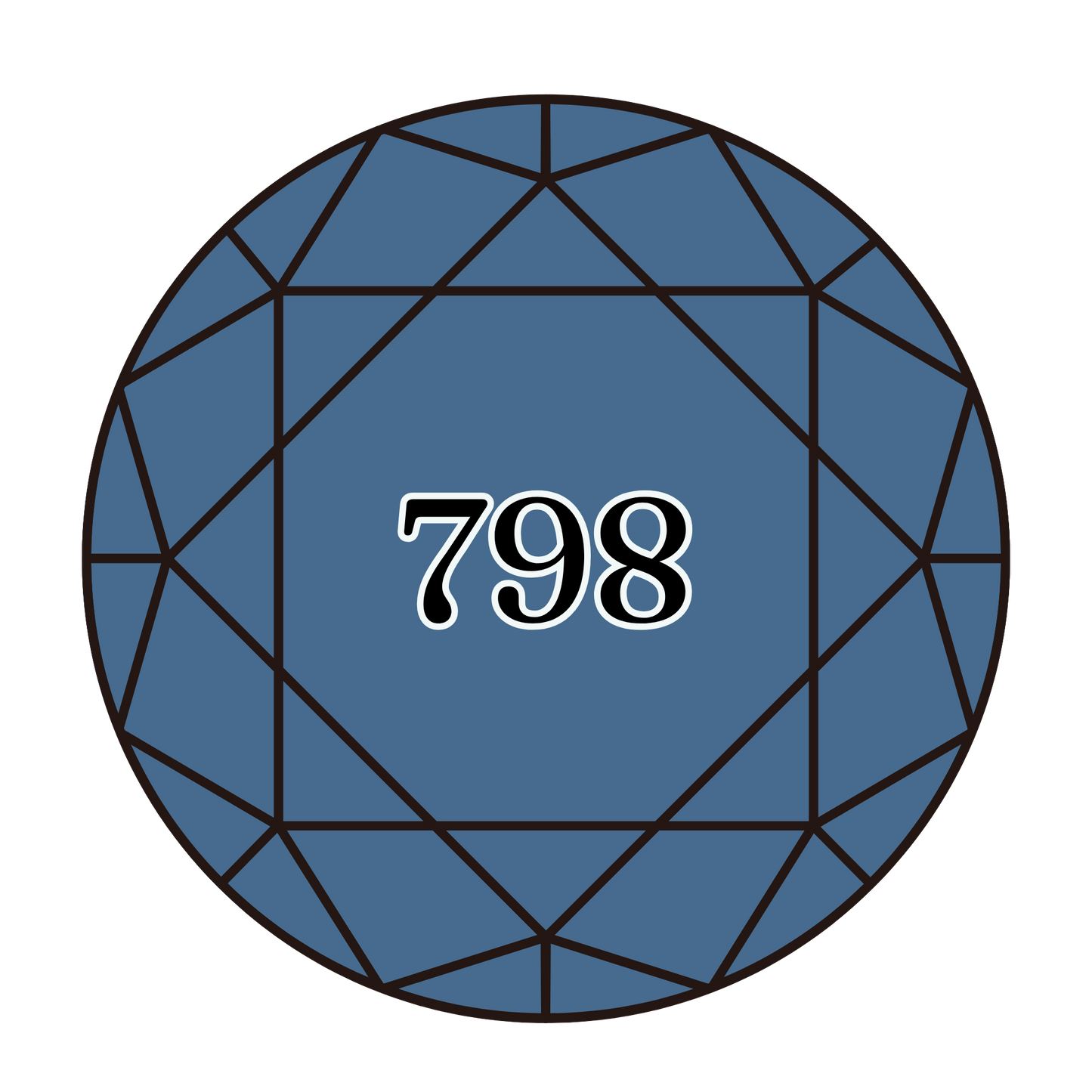 True North Diamond Art Round Diamond Drills 798 - Dark Delft Blue - Round Bulk Diamond Drills