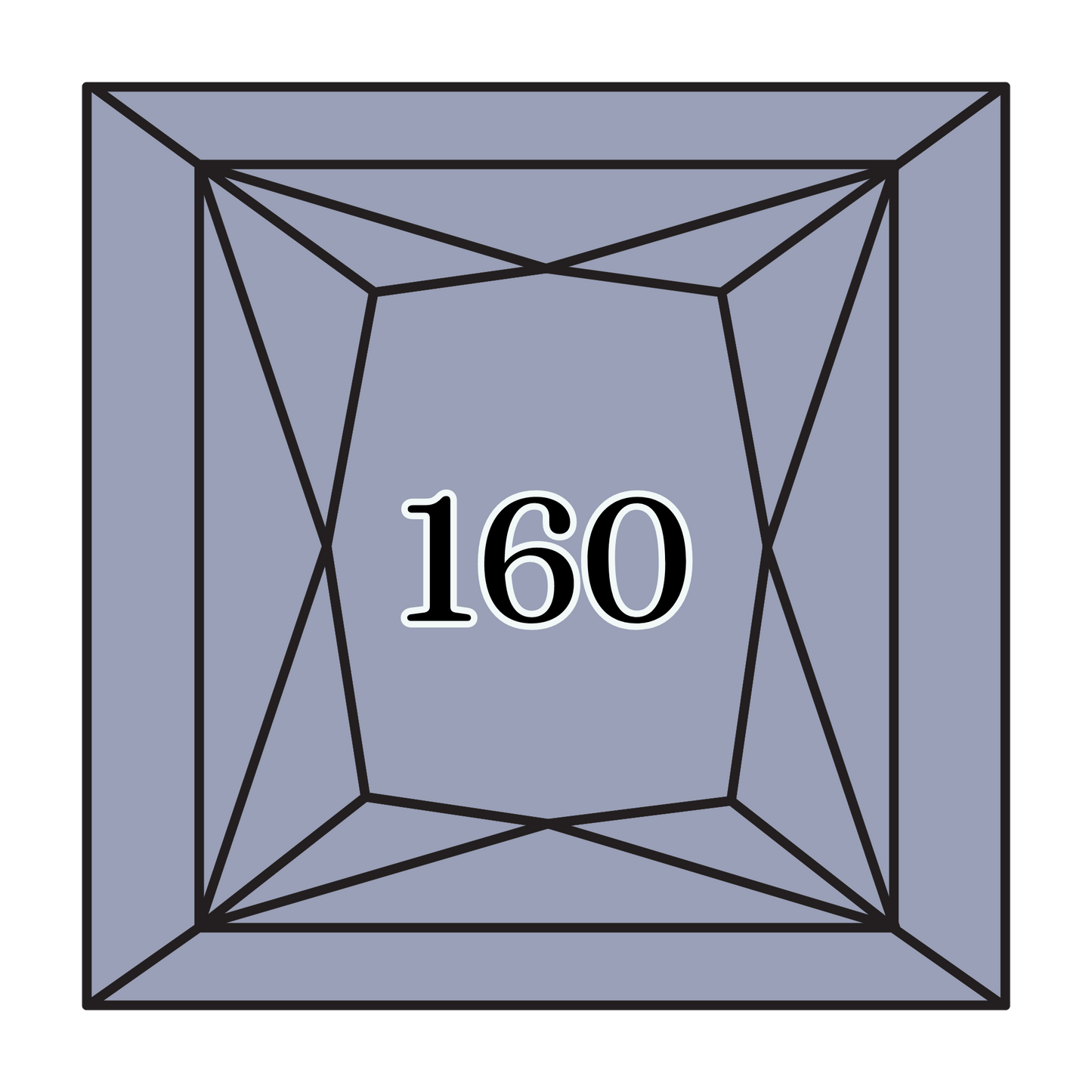 True North Diamond Art Square Diamond Drills 160 - Medium Grey Blue - Square Bulk Diamond Drills