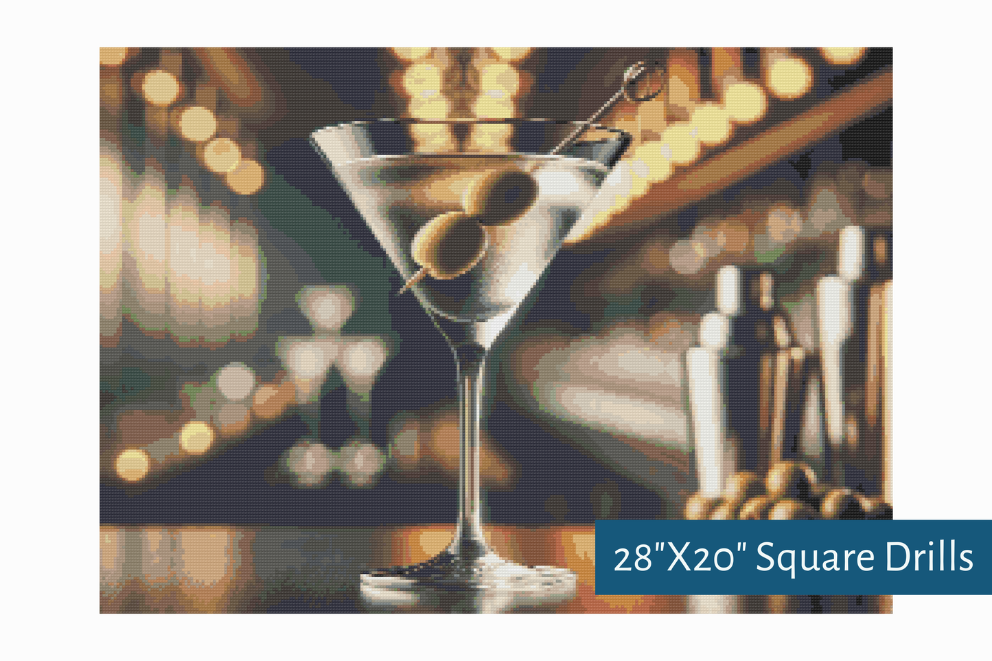 True North Diamond Art Diamond Painting Kits 28"X20" (71.1cmX50.8cm) Martini Diamond Painting Kit - Create Stunning Art, No Skill Required