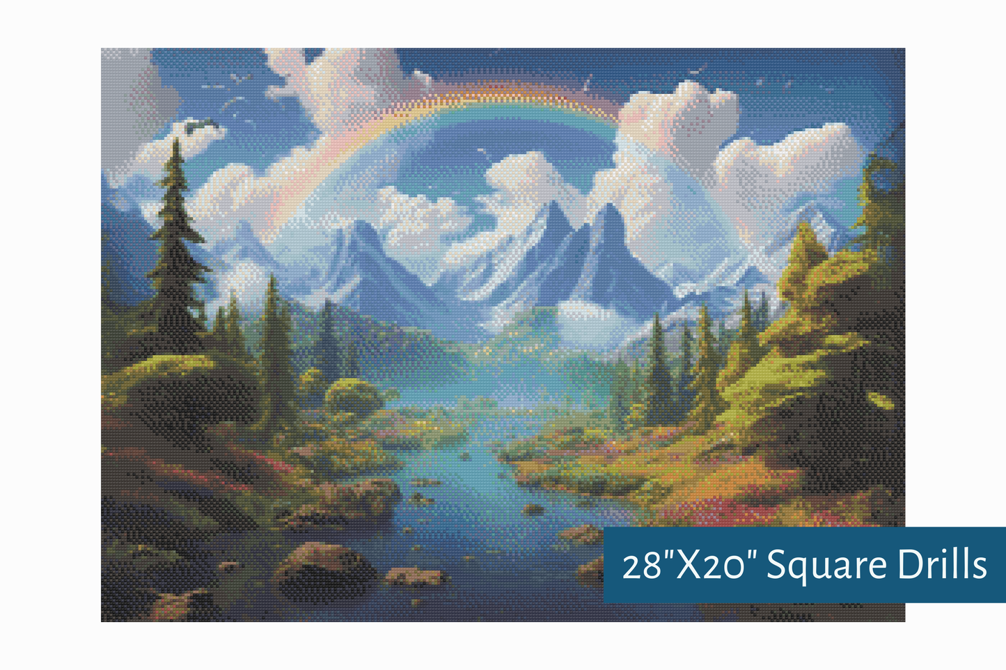 True North Diamond Art Diamond Painting Kits 28"X20" (71.1cmX50.8cm) Rainbow Peaks Diamond Painting Kit - Create Stunning Art, No Skill Required