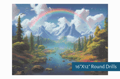 True North Diamond Art Diamond Painting Kits Rainbow Peaks Diamond Painting Kit - Create Stunning Art, No Skill Required