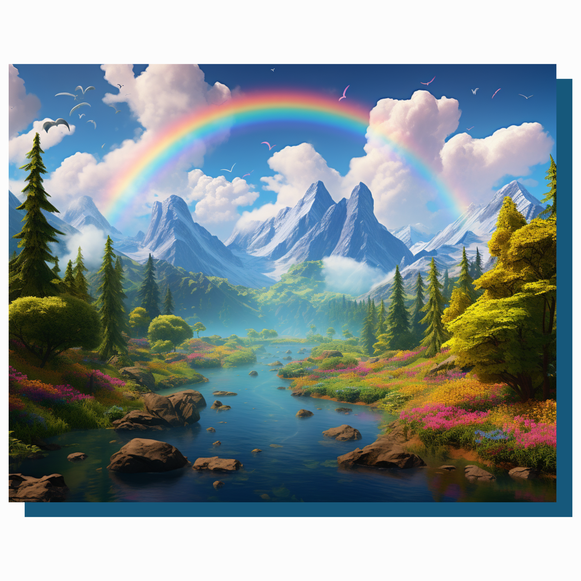 True North Diamond Art Diamond Painting Kits Rainbow Peaks Diamond Painting Kit - Create Stunning Art, No Skill Required