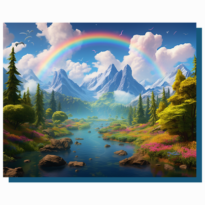 True North Diamond Art Diamond Painting Kits Rainbow Peaks Diamond Painting Kit - Create Stunning Art, No Skill Required