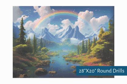 True North Diamond Art Diamond Painting Kits Rainbow Peaks Diamond Painting Kit - Create Stunning Art, No Skill Required