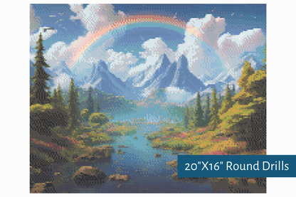 True North Diamond Art Diamond Painting Kits Rainbow Peaks Diamond Painting Kit - Create Stunning Art, No Skill Required