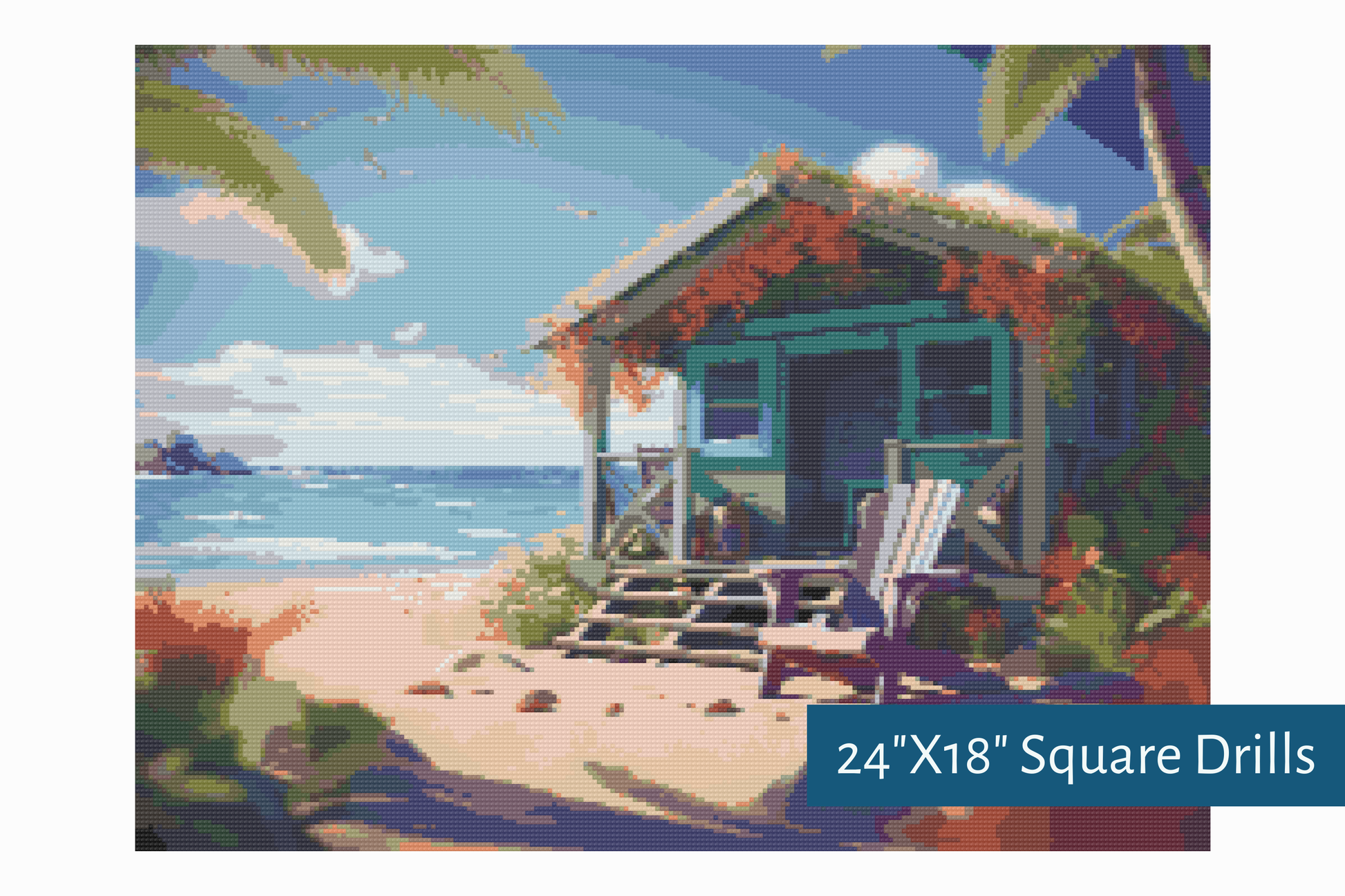 True North Diamond Art Diamond Painting Kits 24"X18" (60.9cmX45.7cm) Seaside Escape Diamond Painting Kit - Create Stunning Art, No Skill Required