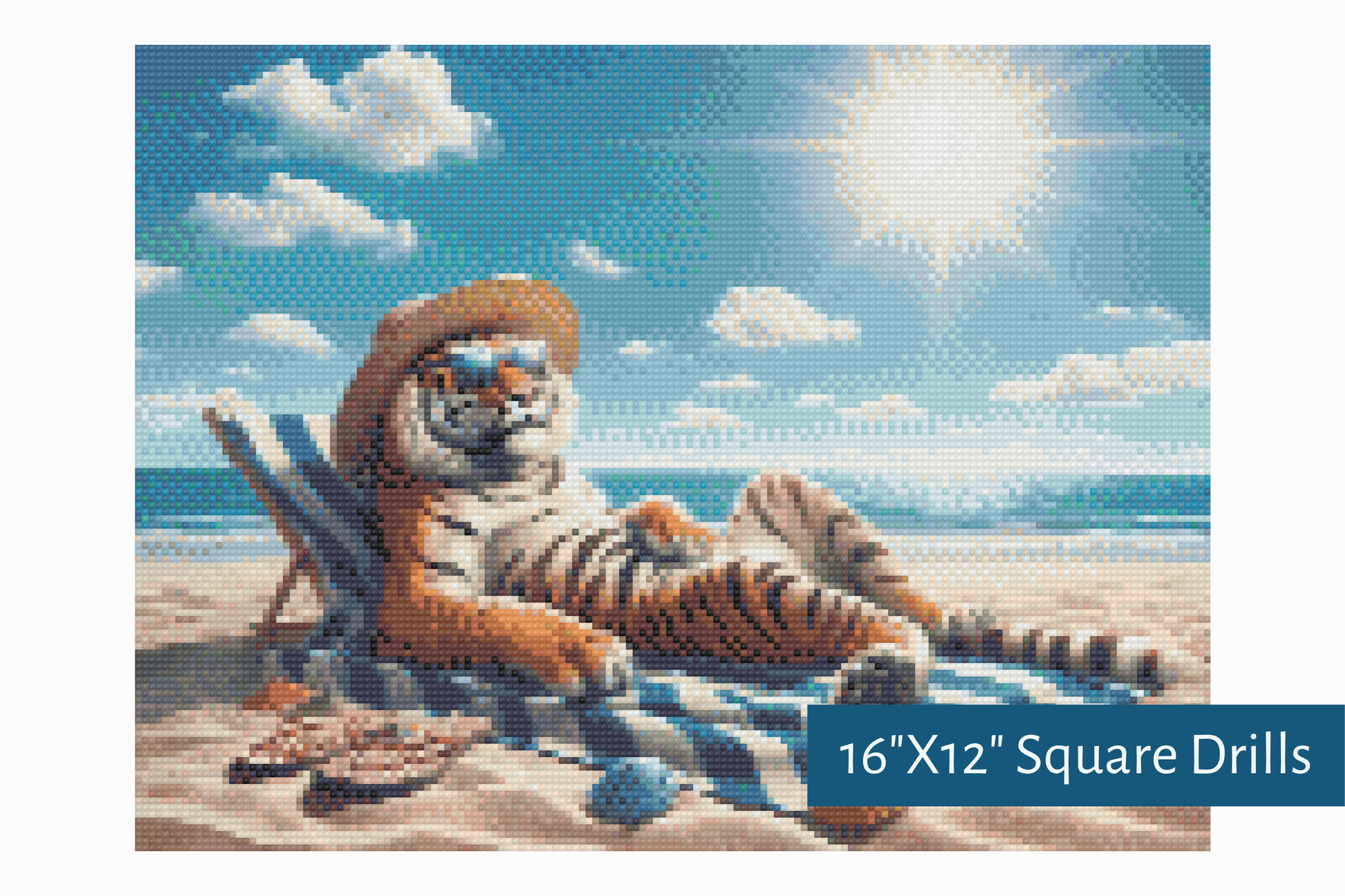 True North Diamond Art Diamond Painting Kits Square / 16"X12" (40.6cmX30.4cm) / Yes Sun, Sand and Stripes Diamond Painting Kit - Create Stunning Art, No Skill Required