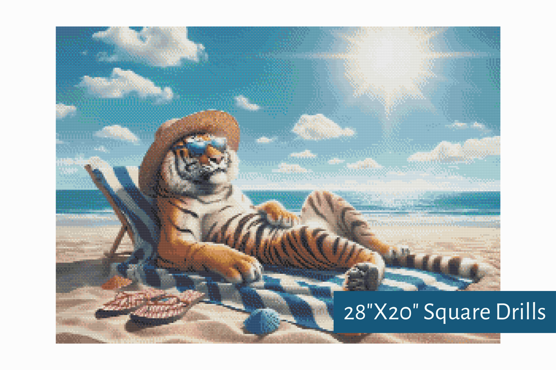 True North Diamond Art Diamond Painting Kits Square / 28"X20" (71.1cmX50.8cm) / Yes Sun, Sand and Stripes Diamond Painting Kit - Create Stunning Art, No Skill Required