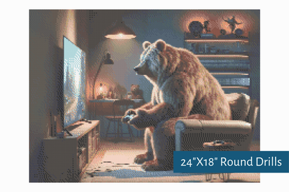 True North Diamond Art Diamond Painting Kits The Grizzly Gamer Diamond Painting Kit - Create Stunning Art, No Skill Required