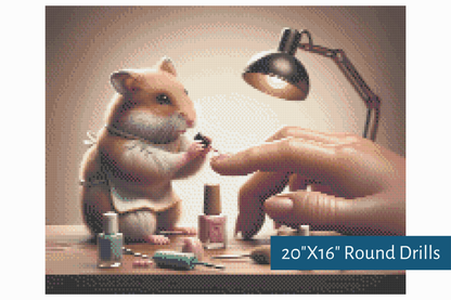 True North Diamond Art Diamond Painting Kits Round / 20"X16" (50.8cmX40.6xm) / Yes The Miniature Manicurist Diamond Painting Kit - Create Stunning Art, No Skill Required