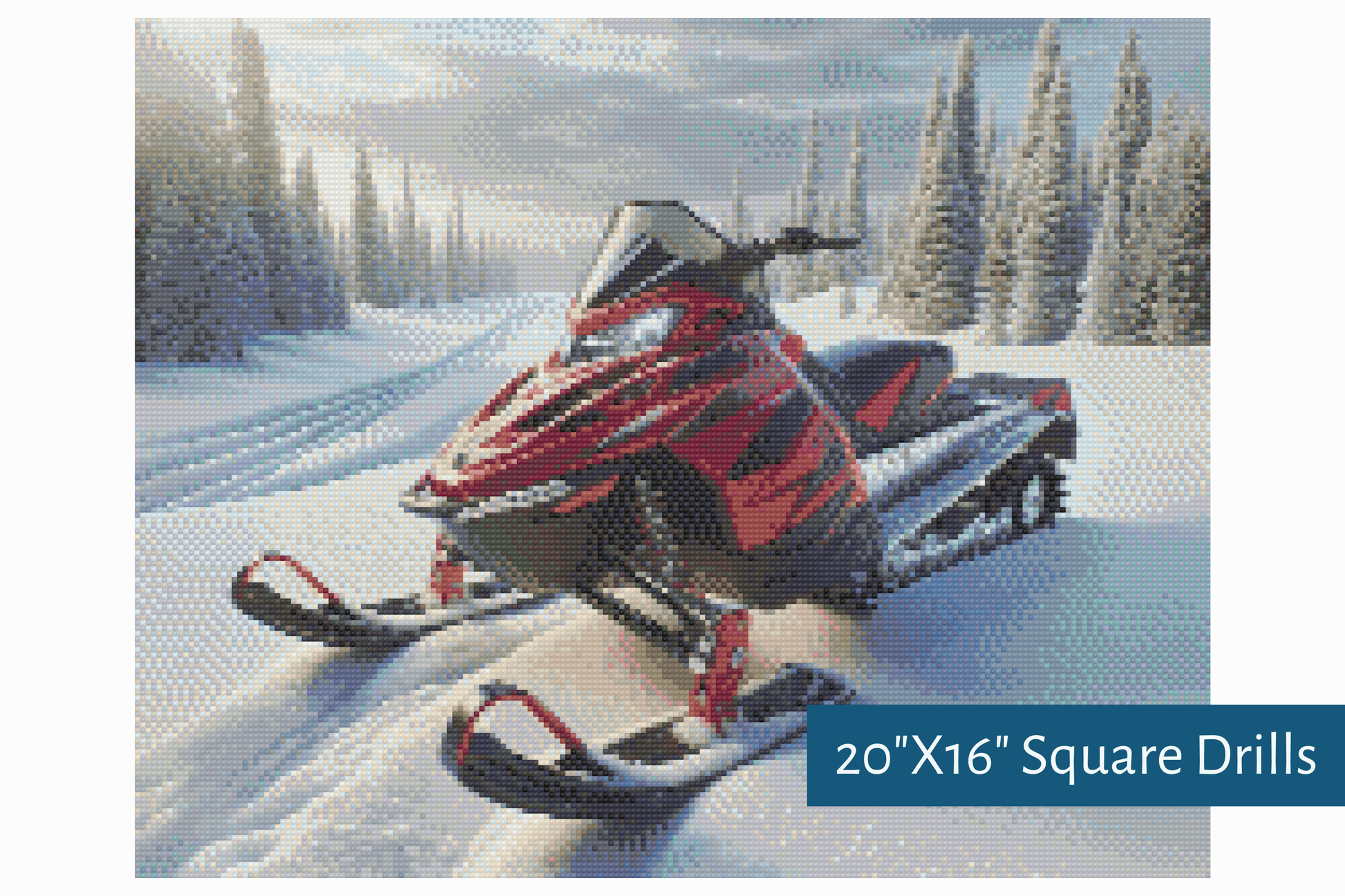 True North Diamond Art Diamond Painting Kits 20"X16" (50.8cmX40.6xm) The Scarlet Sled Diamond Painting Kit - Create Stunning Art, No Skill Required