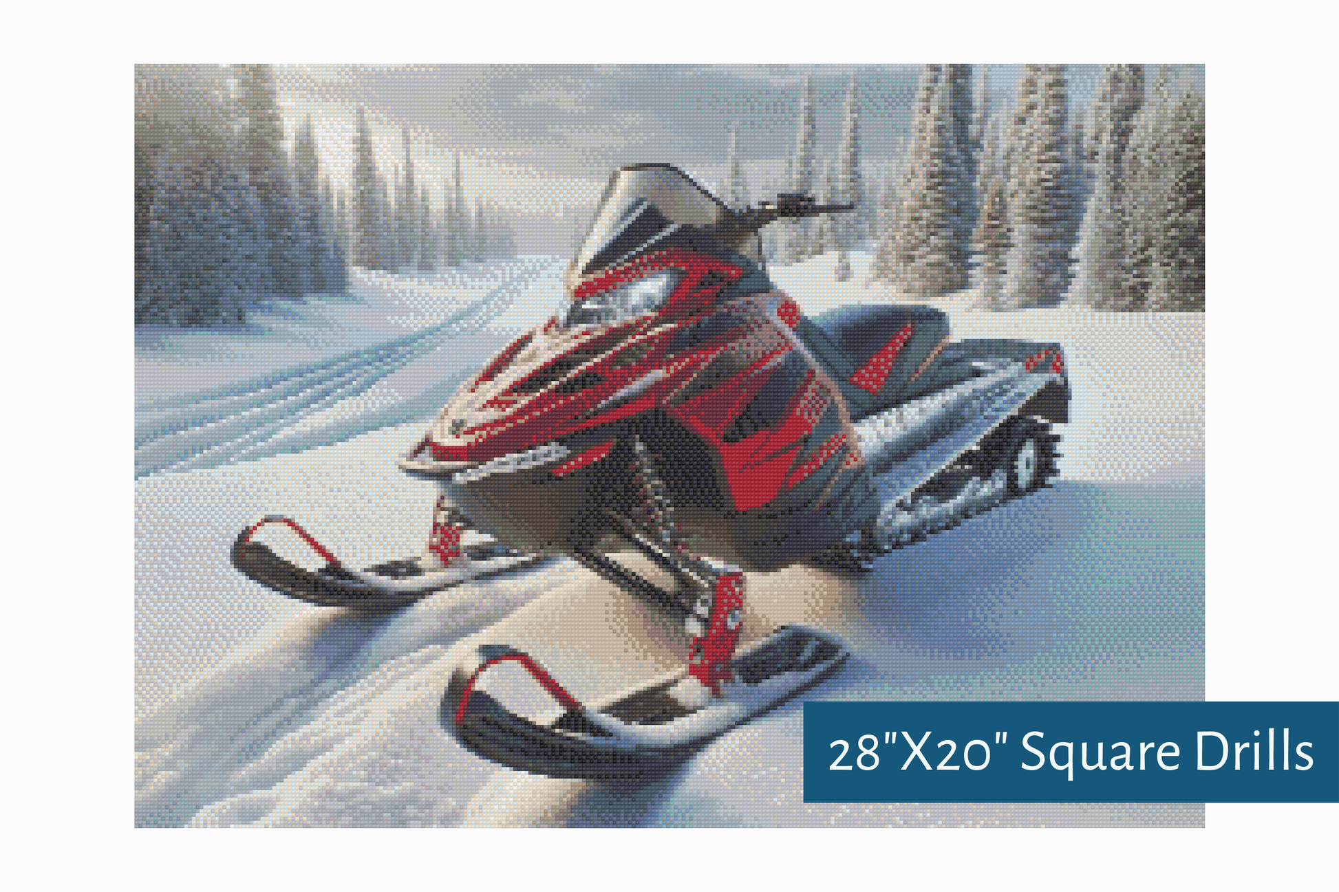 True North Diamond Art Diamond Painting Kits 28"X20" (71.1cmX50.8cm) The Scarlet Sled Diamond Painting Kit - Create Stunning Art, No Skill Required