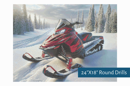 True North Diamond Art Diamond Painting Kits The Scarlet Sled Diamond Painting Kit - Create Stunning Art, No Skill Required