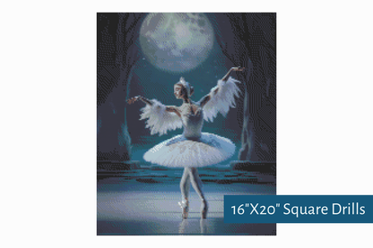 True North Diamond Art Diamond Painting Kits 16"X20" (40.6cmX50.8xm) The Swan's Dance Diamond Painting Kit - Create Stunning Art, No Skill Required