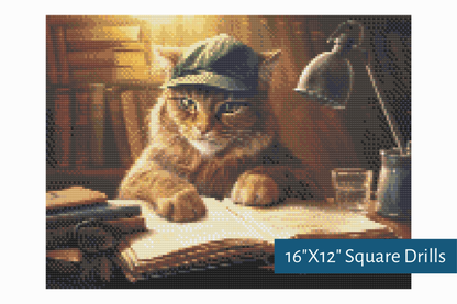 True North Diamond Art Diamond Painting Kits 16"X12" (40.6cmX30.4cm) Whiskered Wisdom Diamond Painting Kit - Create Stunning Art, No Skill Required