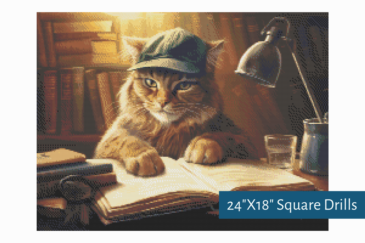 True North Diamond Art Diamond Painting Kits 24"X18" (60.9cmX45.7cm) Whiskered Wisdom Diamond Painting Kit - Create Stunning Art, No Skill Required