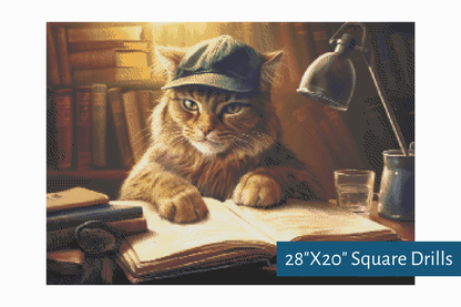 True North Diamond Art Diamond Painting Kits 28"X20" (71.1cmX50.8cm) Whiskered Wisdom Diamond Painting Kit - Create Stunning Art, No Skill Required