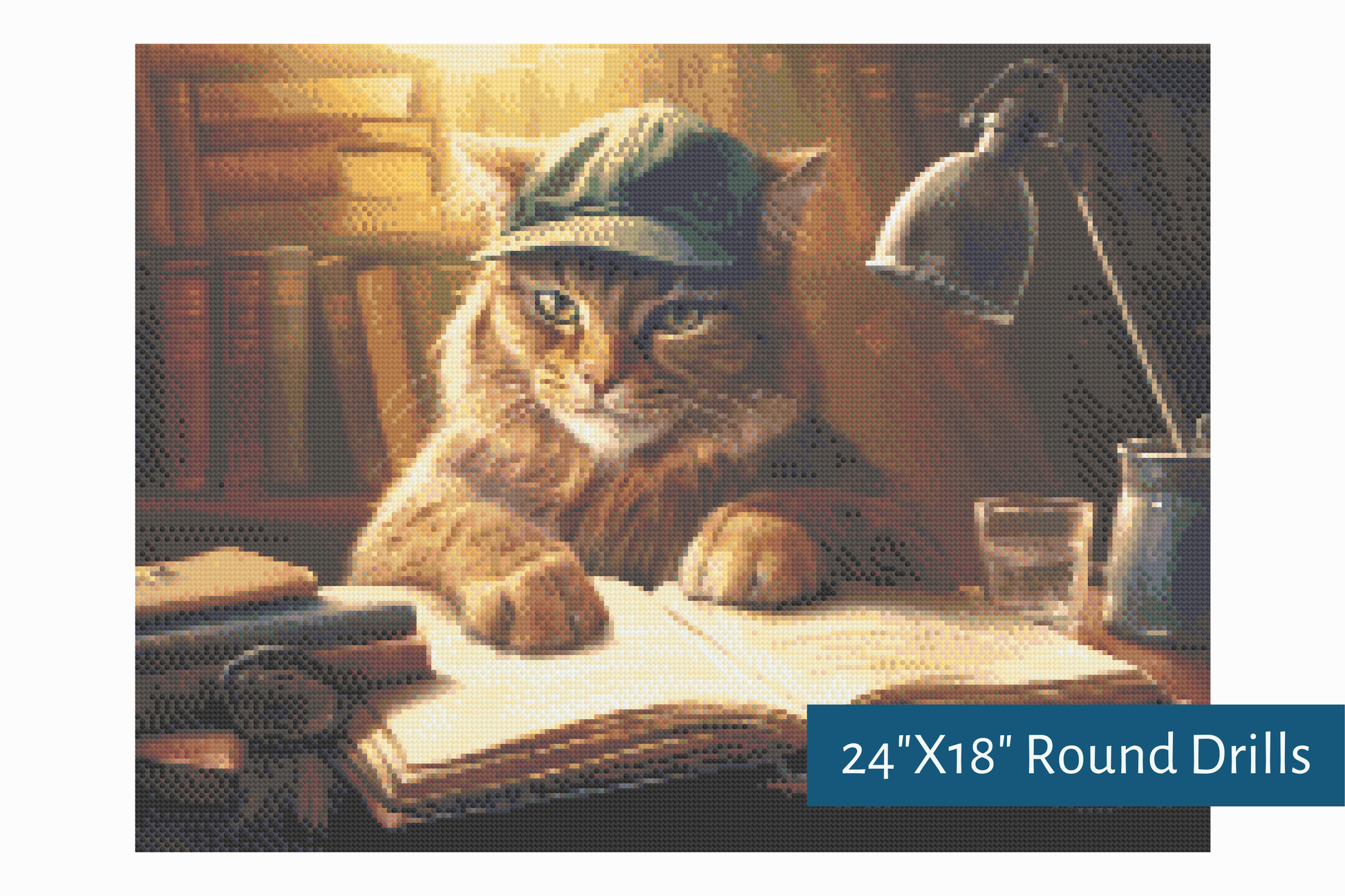 True North Diamond Art Diamond Painting Kits Whiskered Wisdom Diamond Painting Kit - Create Stunning Art, No Skill Required