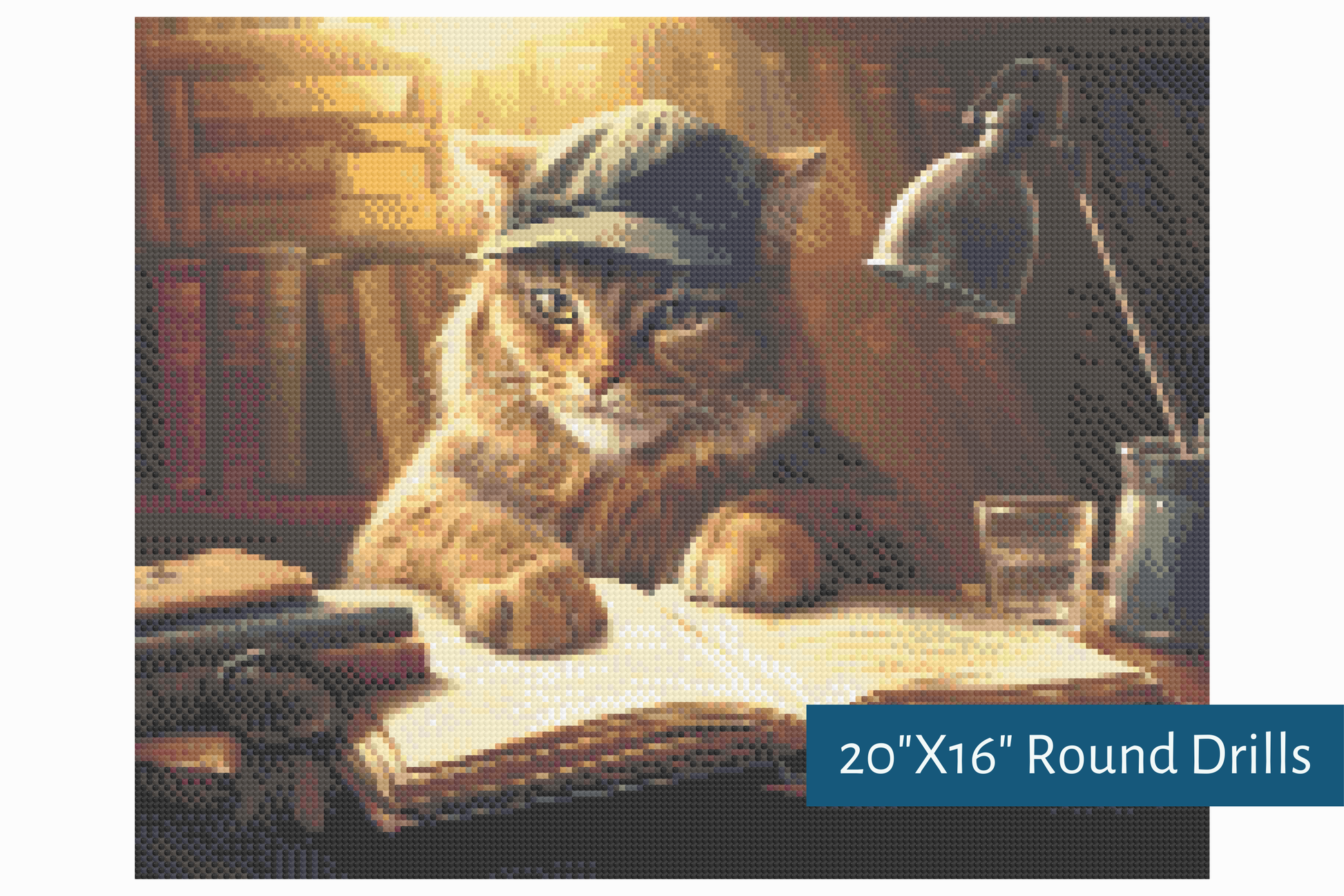 True North Diamond Art Diamond Painting Kits Whiskered Wisdom Diamond Painting Kit - Create Stunning Art, No Skill Required