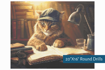 True North Diamond Art Diamond Painting Kits Whiskered Wisdom Diamond Painting Kit - Create Stunning Art, No Skill Required