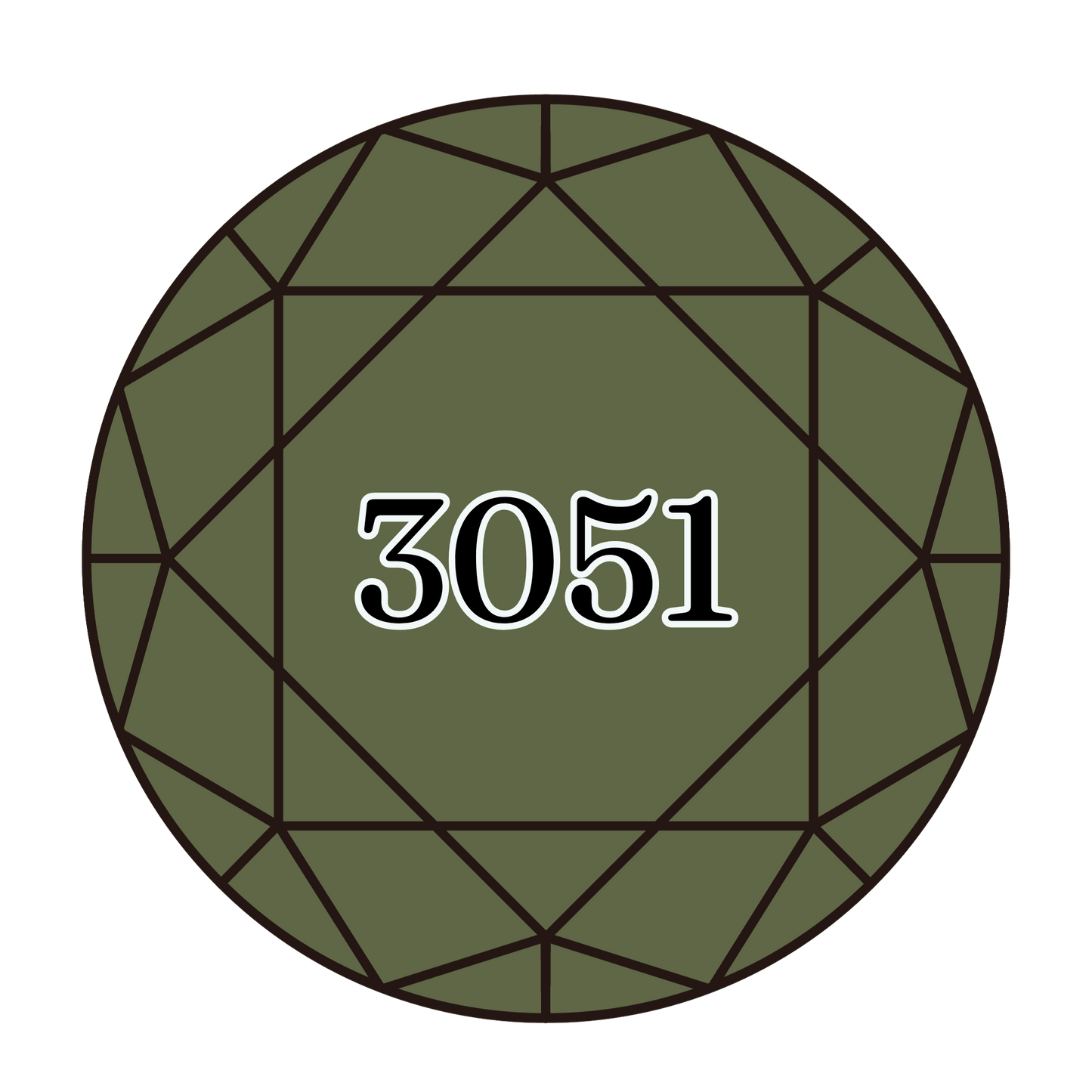 True North Diamond Art Round Diamond Drills 3051 - Dark Green Grey - Round Bulk Diamond Drills