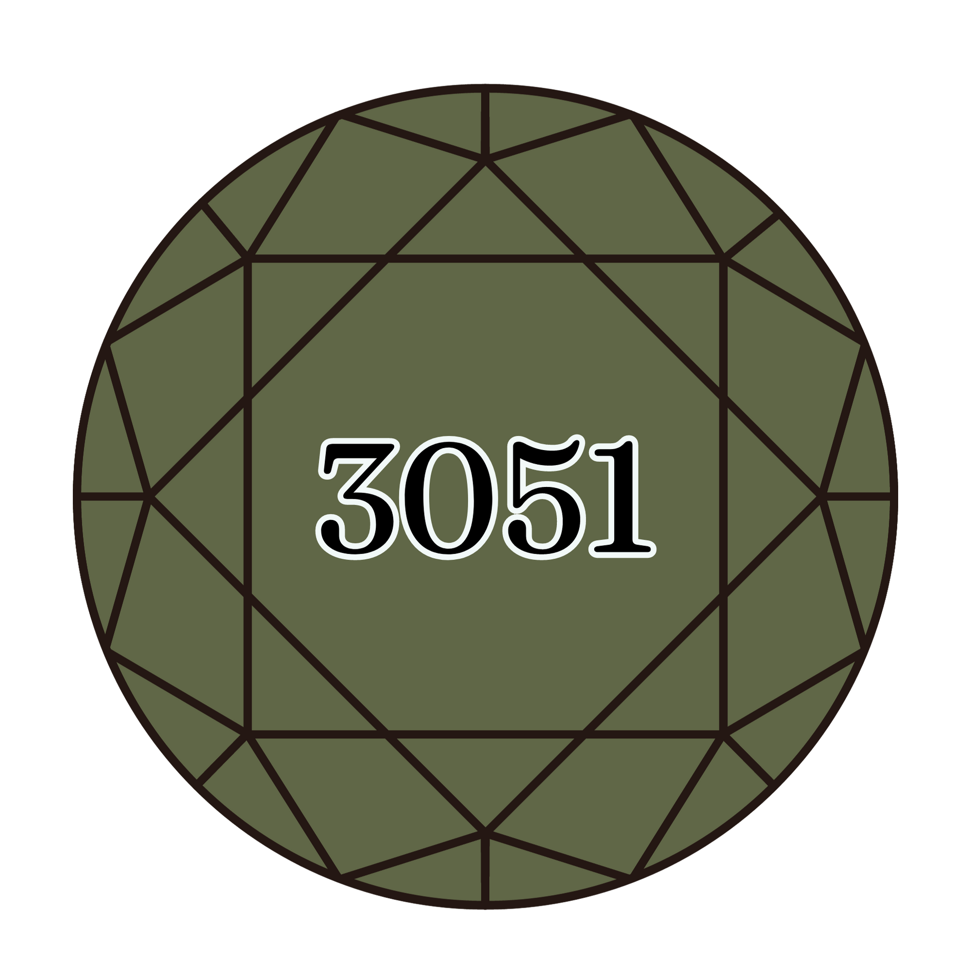 True North Diamond Art Round Diamond Drills 3051 - Dark Green Grey - Round Bulk Diamond Drills