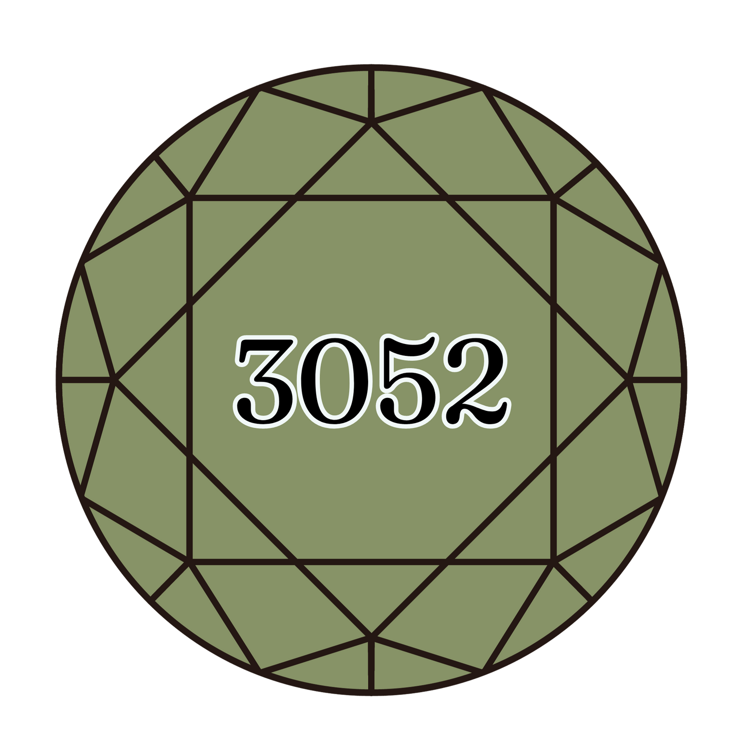 True North Diamond Art Round Diamond Drills 3052 - Medium Green Grey - Round Bulk Diamond Drills