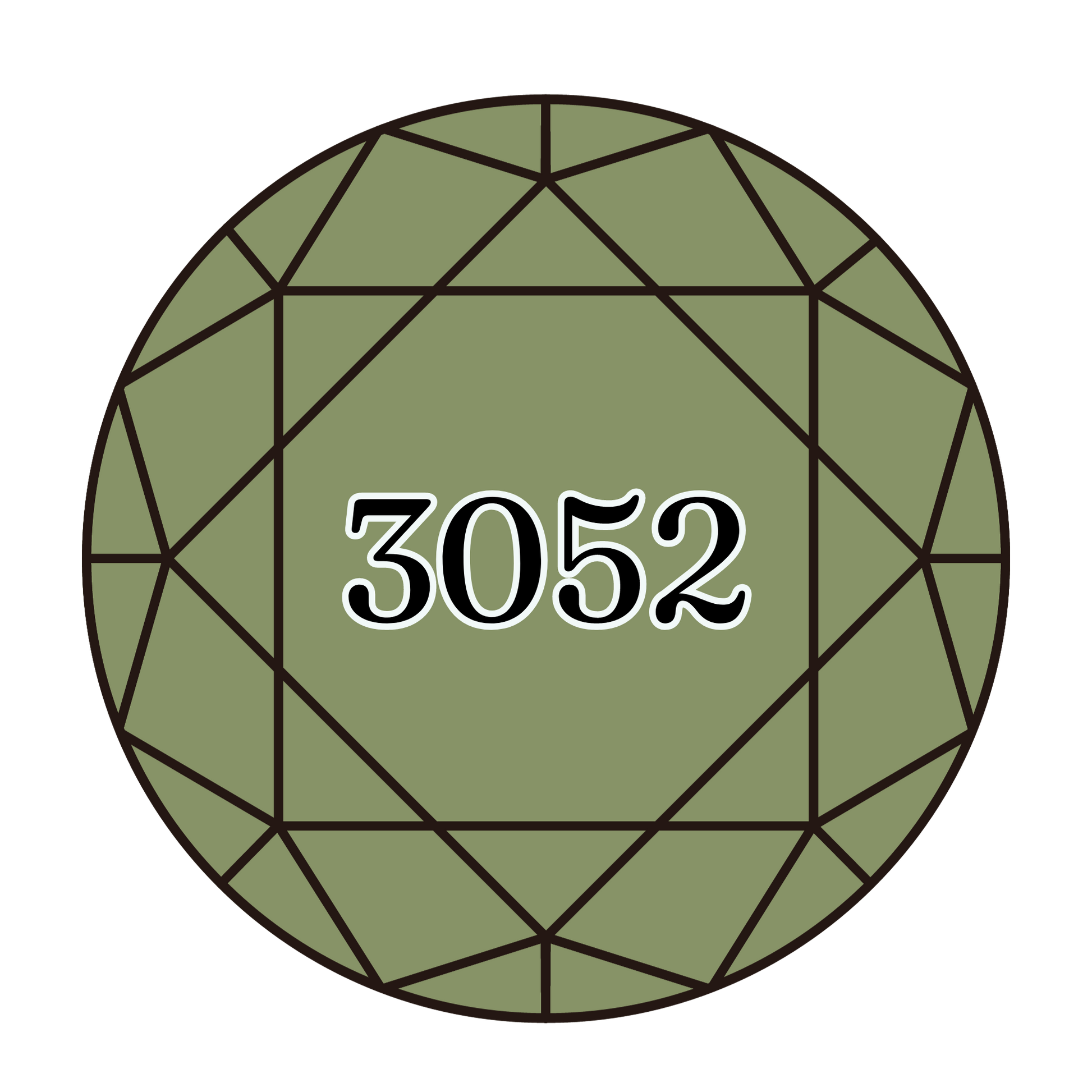 True North Diamond Art Round Diamond Drills 3052 - Medium Green Grey - Round Bulk Diamond Drills