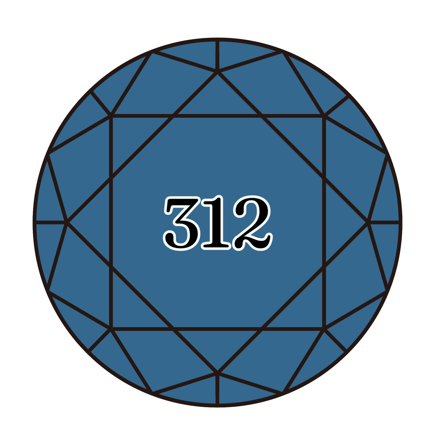 True North Diamond Art Round Diamond Drills 312 - Very Dark Baby Blue - Round Bulk Diamond Drills