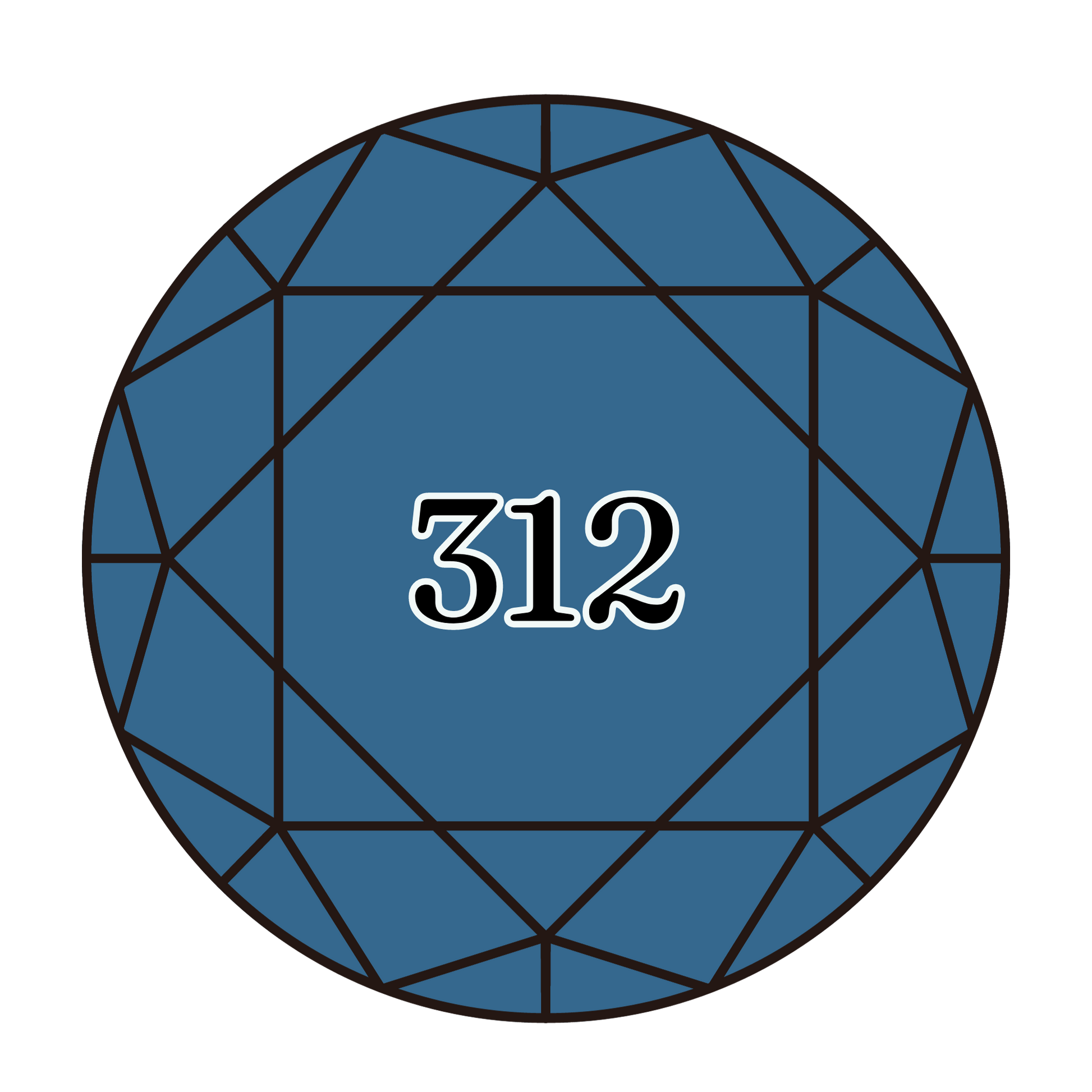 True North Diamond Art Round Diamond Drills 312 - Very Dark Baby Blue - Round Bulk Diamond Drills