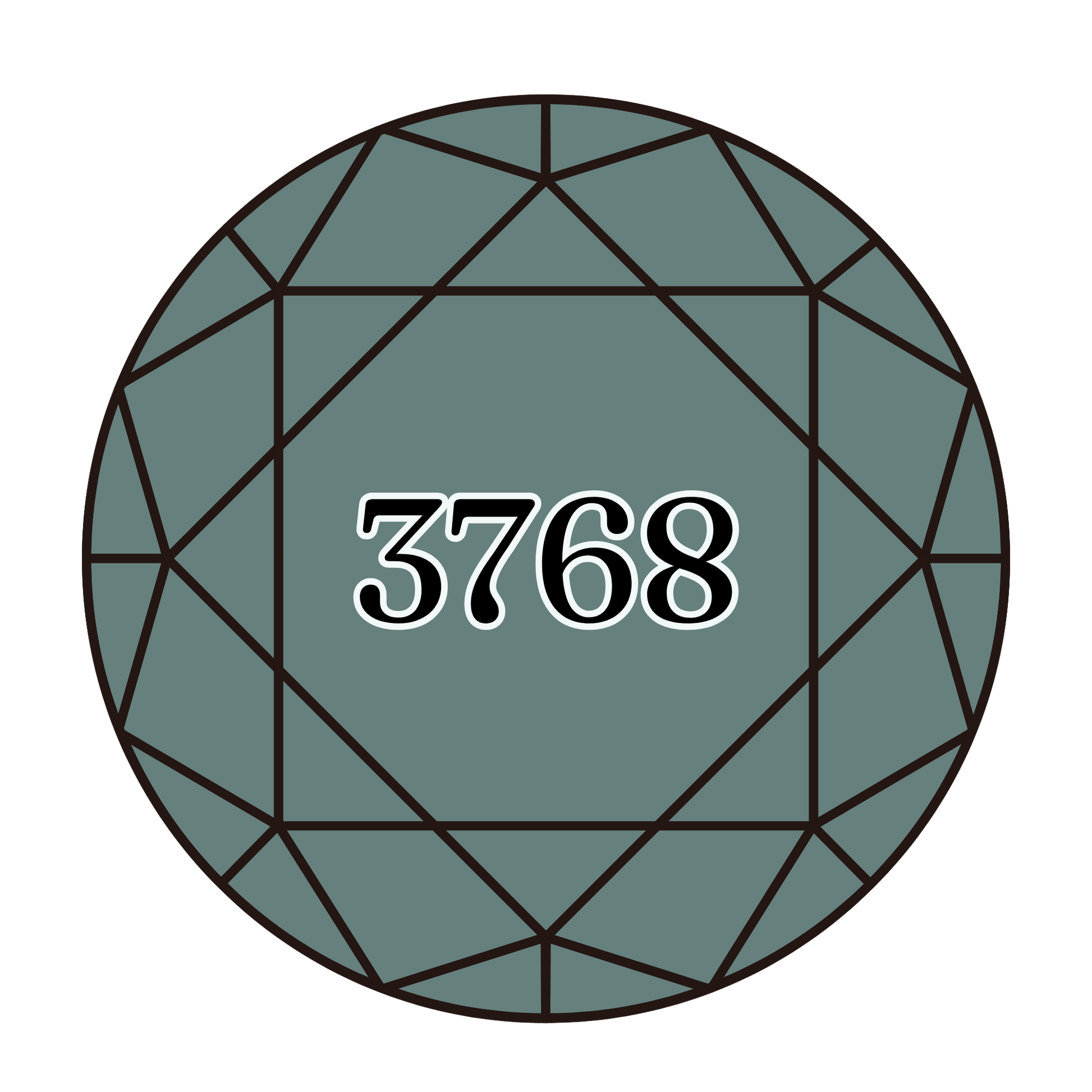 True North Diamond Art Round Diamond Drills 3768 - Dark Grey Green - Round Bulk Diamond Drills