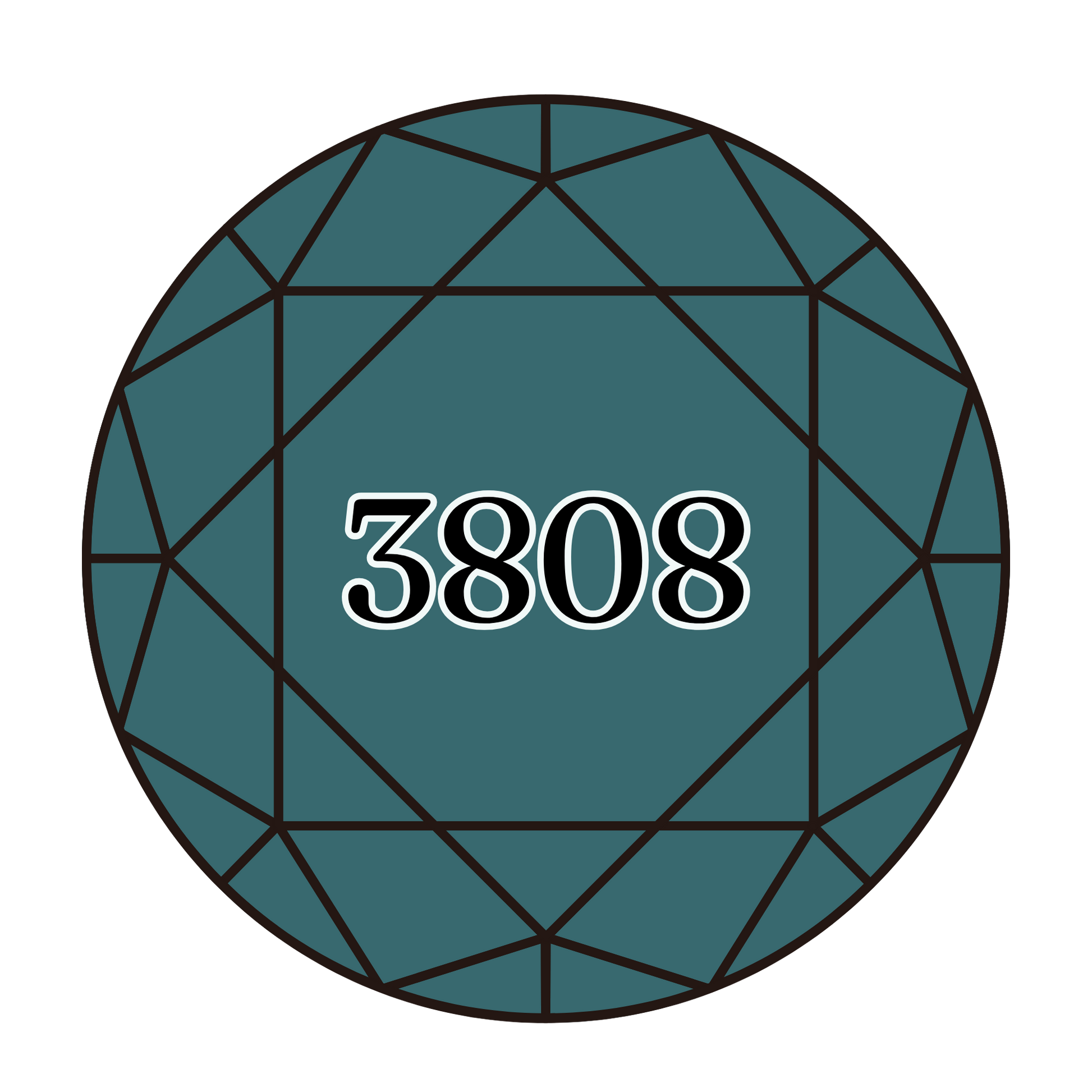 True North Diamond Art Round Diamond Drills 3808 - Ultra Very Dark Turquoise - Round Bulk Diamond Drills