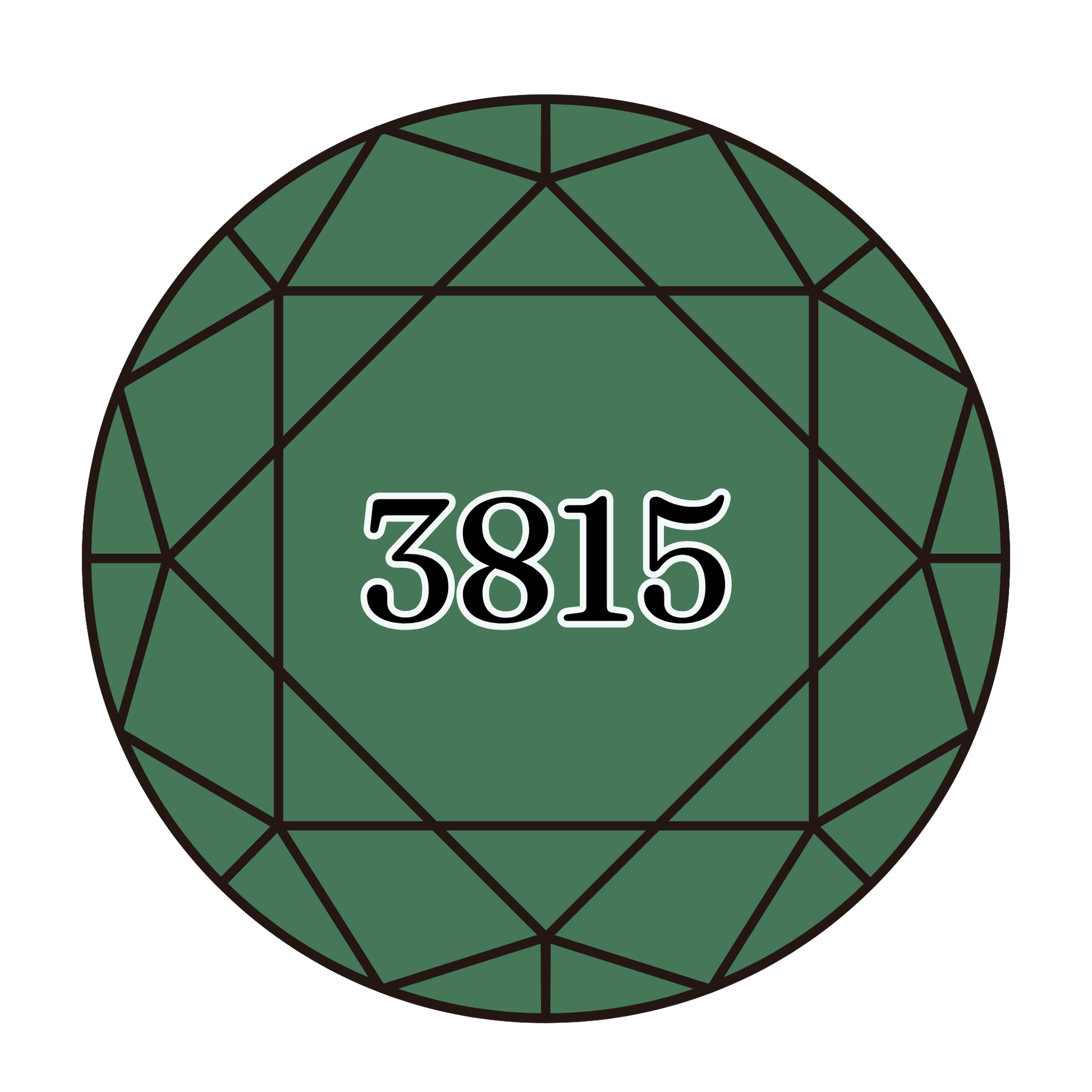 True North Diamond Art Round Diamond Drills 3815 - Dark Celadon Green - Round Bulk Diamond Drills