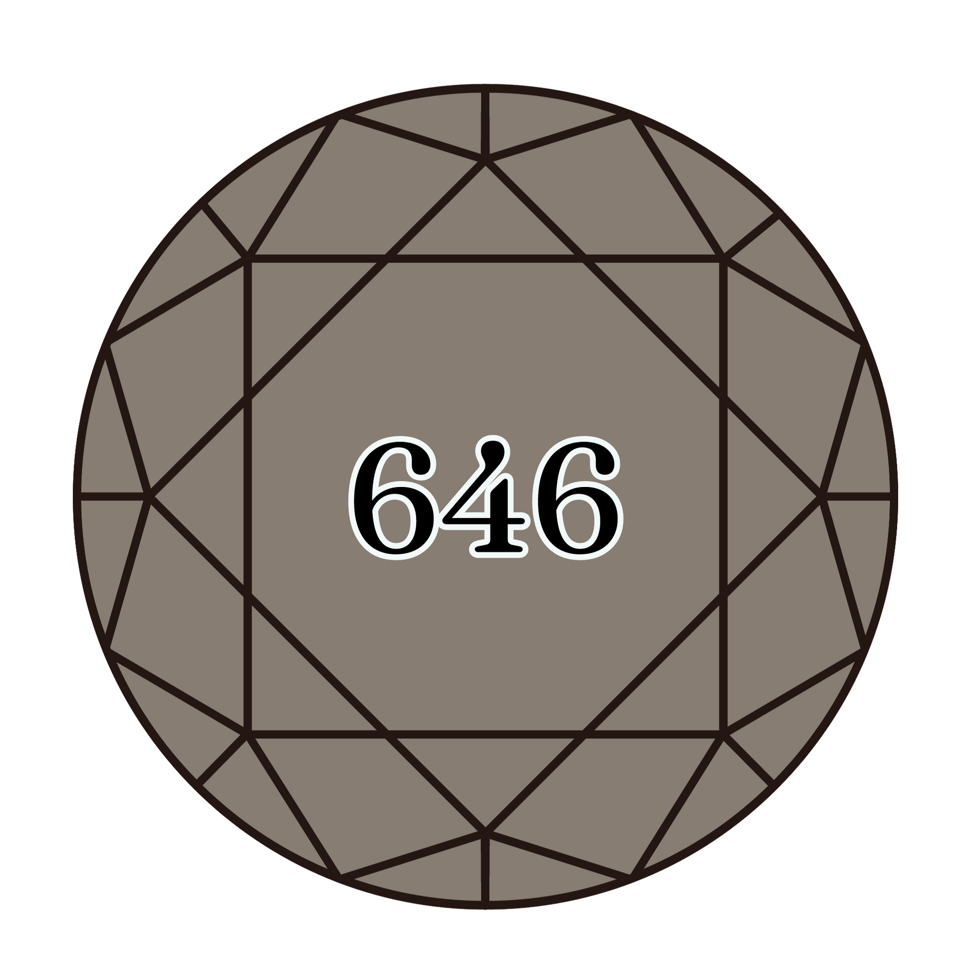 True North Diamond Art Round Diamond Drills 646 - Dark Beaver Grey - Round Bulk Diamond Drills