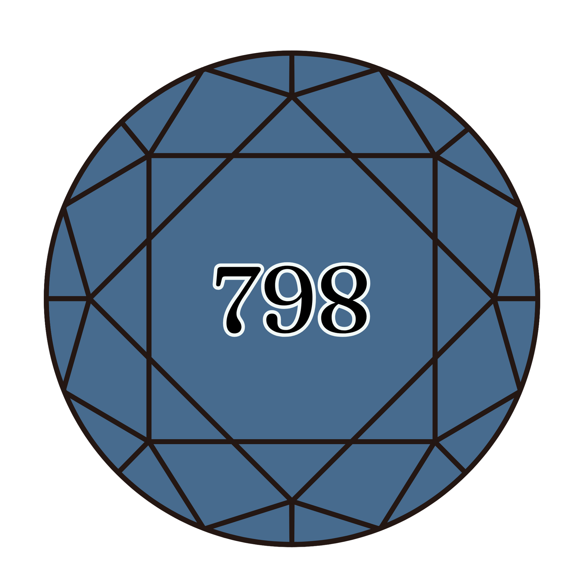 True North Diamond Art Round Diamond Drills 798 - Dark Delft Blue - Round Bulk Diamond Drills