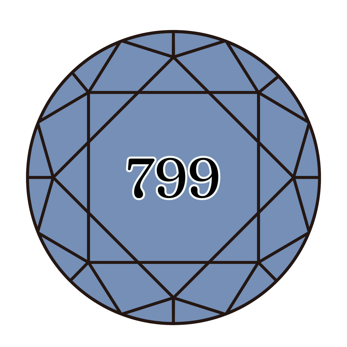 True North Diamond Art Round Diamond Drills 799 - Medium Delft Blue - Round Bulk Diamond Drills