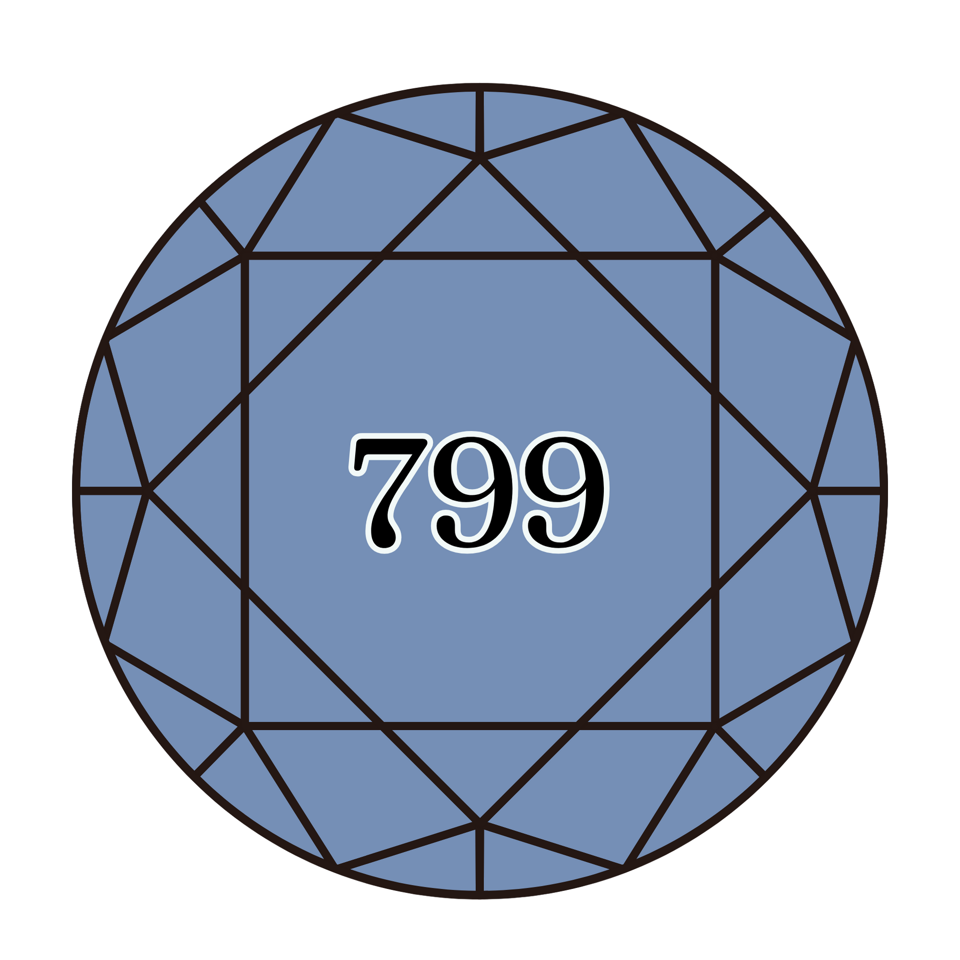 True North Diamond Art Round Diamond Drills 799 - Medium Delft Blue - Round Bulk Diamond Drills