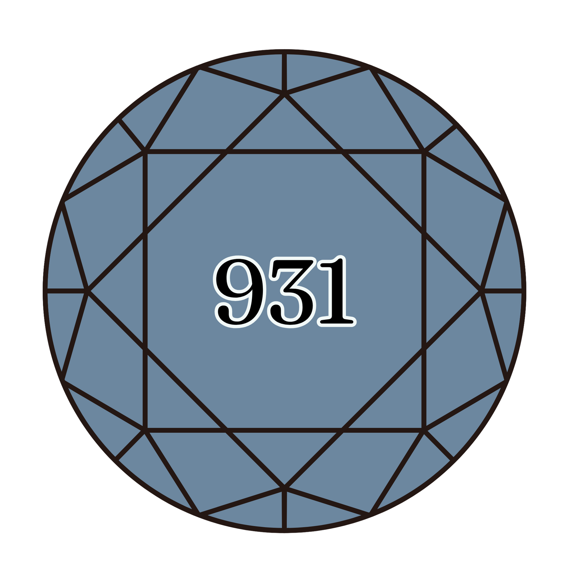 True North Diamond Art Round Diamond Drills 931 - Medium Antique Blue - Round Bulk Diamond Drills