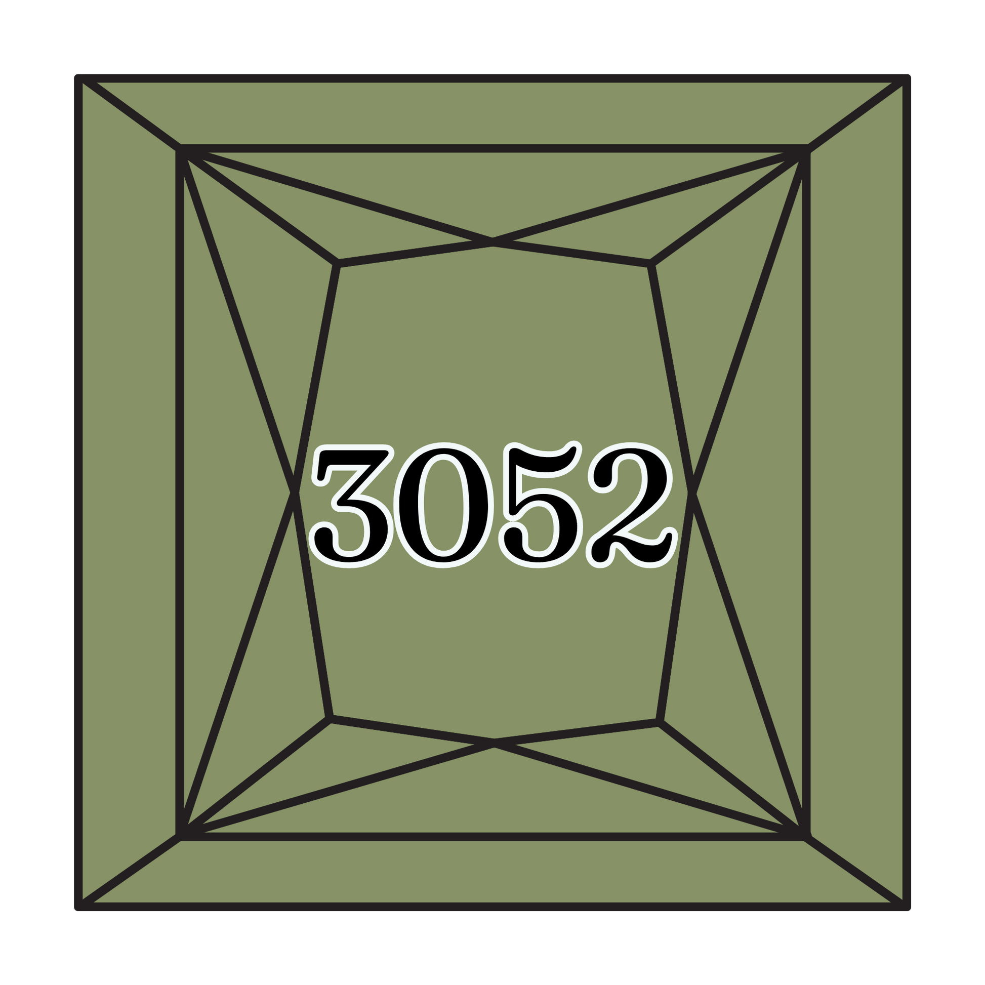 True North Diamond Art Square Diamond Drills 3052 - Medium Green Grey - Square Bulk Diamond Drills