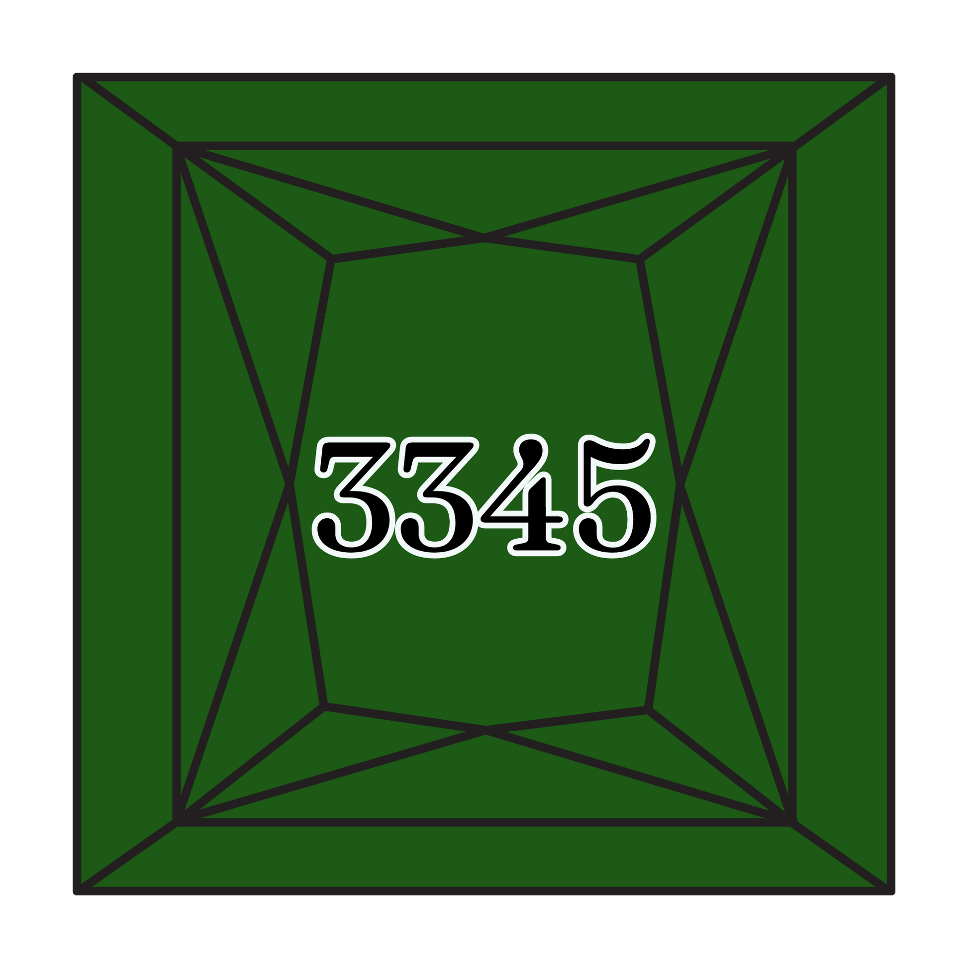 True North Diamond Art Square Diamond Drills 3345 - Dark Hunter Green - Square Bulk Diamond Drills