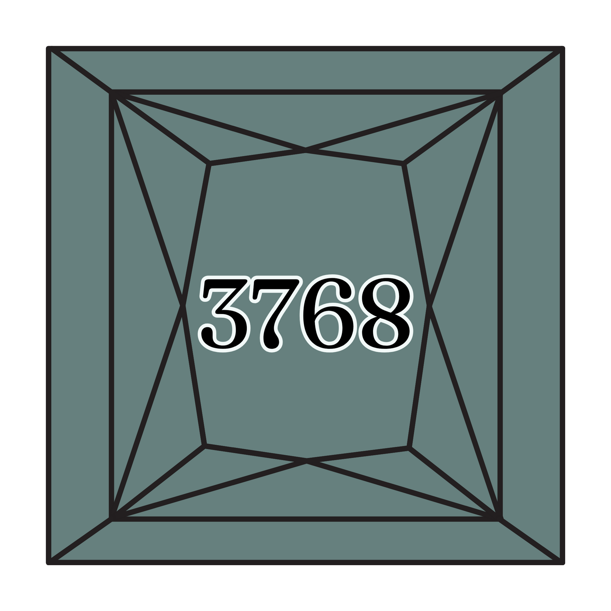 True North Diamond Art Square Diamond Drills 3768 - Dark Grey Green - Square Bulk Diamond Drills