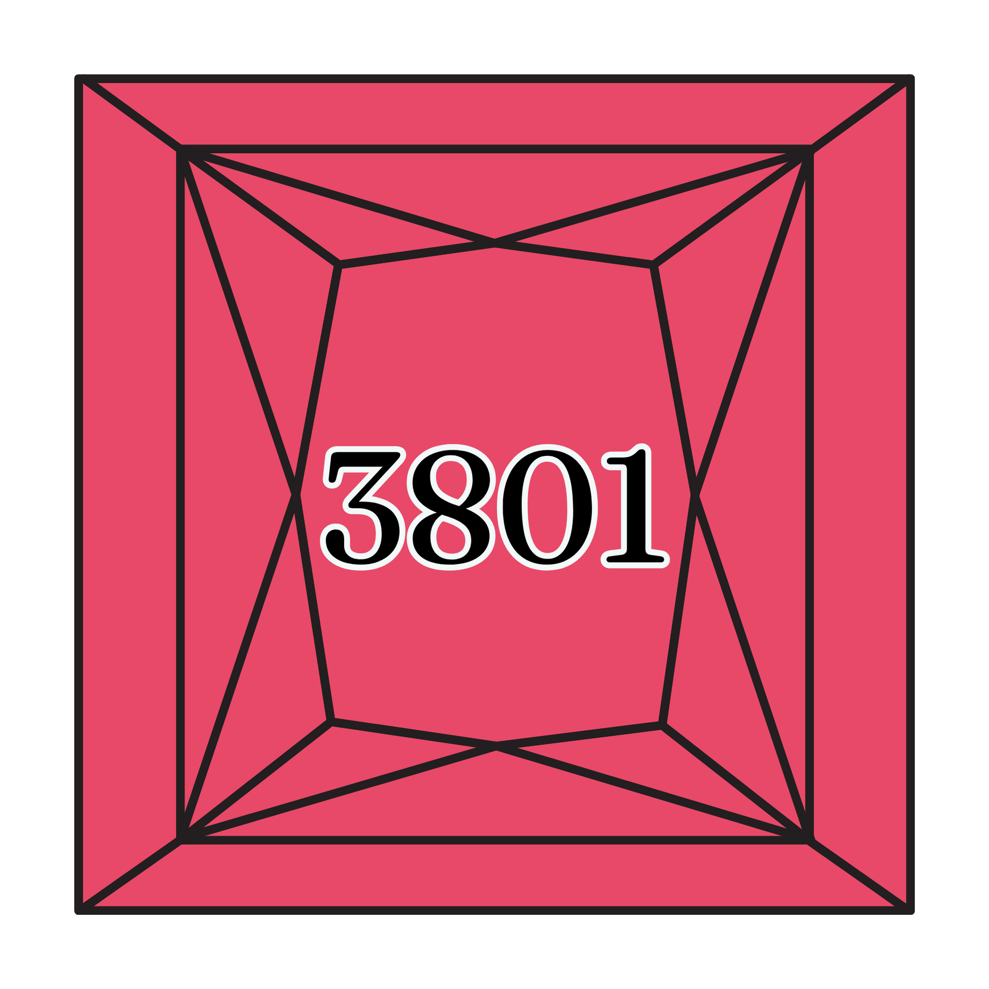 True North Diamond Art Square Diamond Drills 3801 - Very Dark Melon - Square Bulk Diamond Drills