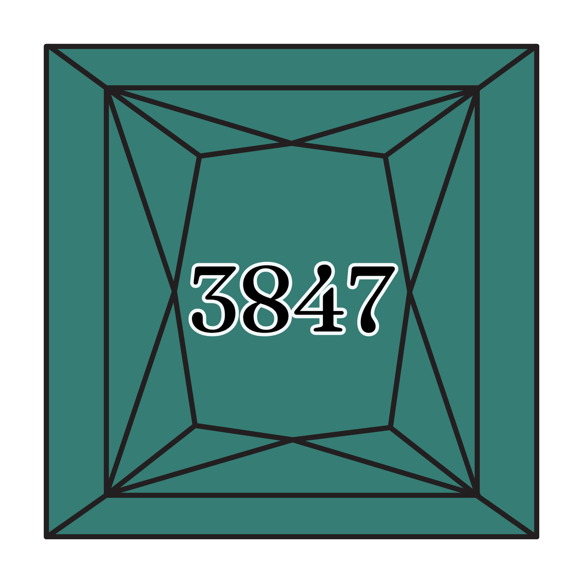 True North Diamond Art Square Diamond Drills 3847 - Dark Teal Green - Square Bulk Diamond Drills