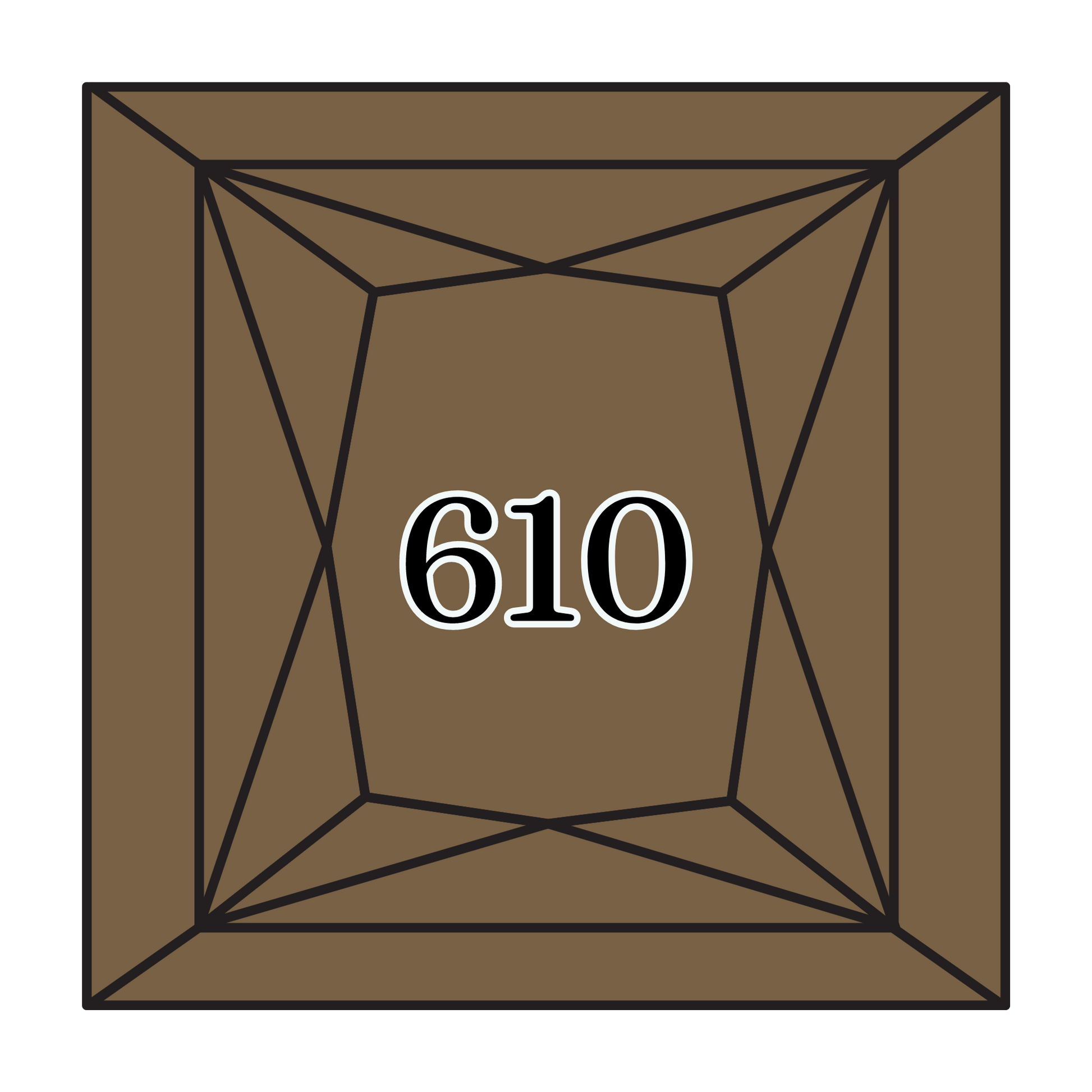 True North Diamond Art Square Diamond Drills 610 - Dark Drab Brown - Square Bulk Diamond Drills