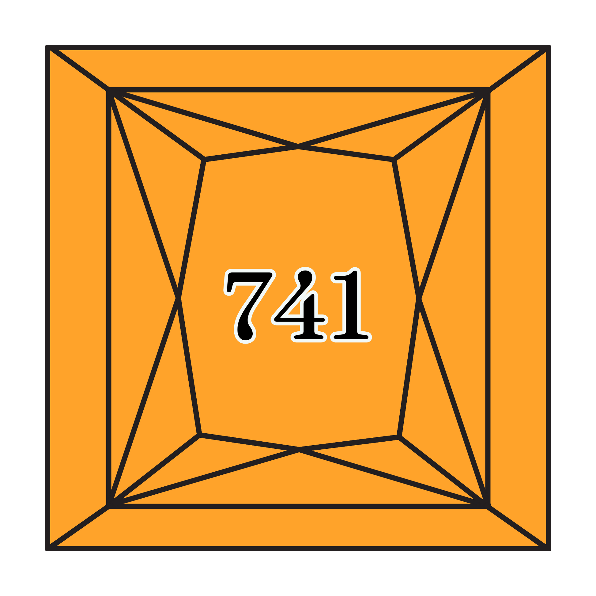 True North Diamond Art Square Diamond Drills 741 - Medium Tangerine - Square Bulk Diamond Drills