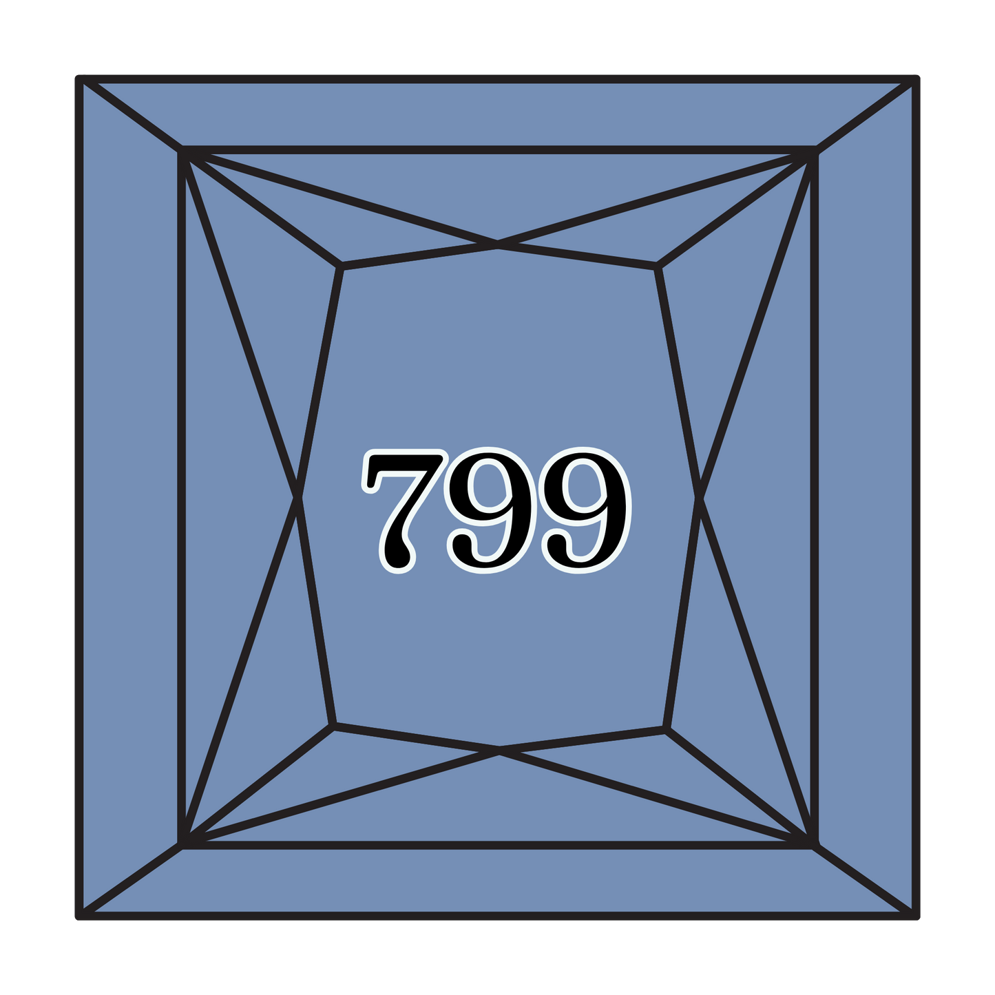 True North Diamond Art Square Diamond Drills 799 - Medium Delft Blue - Square Bulk Diamond Drills