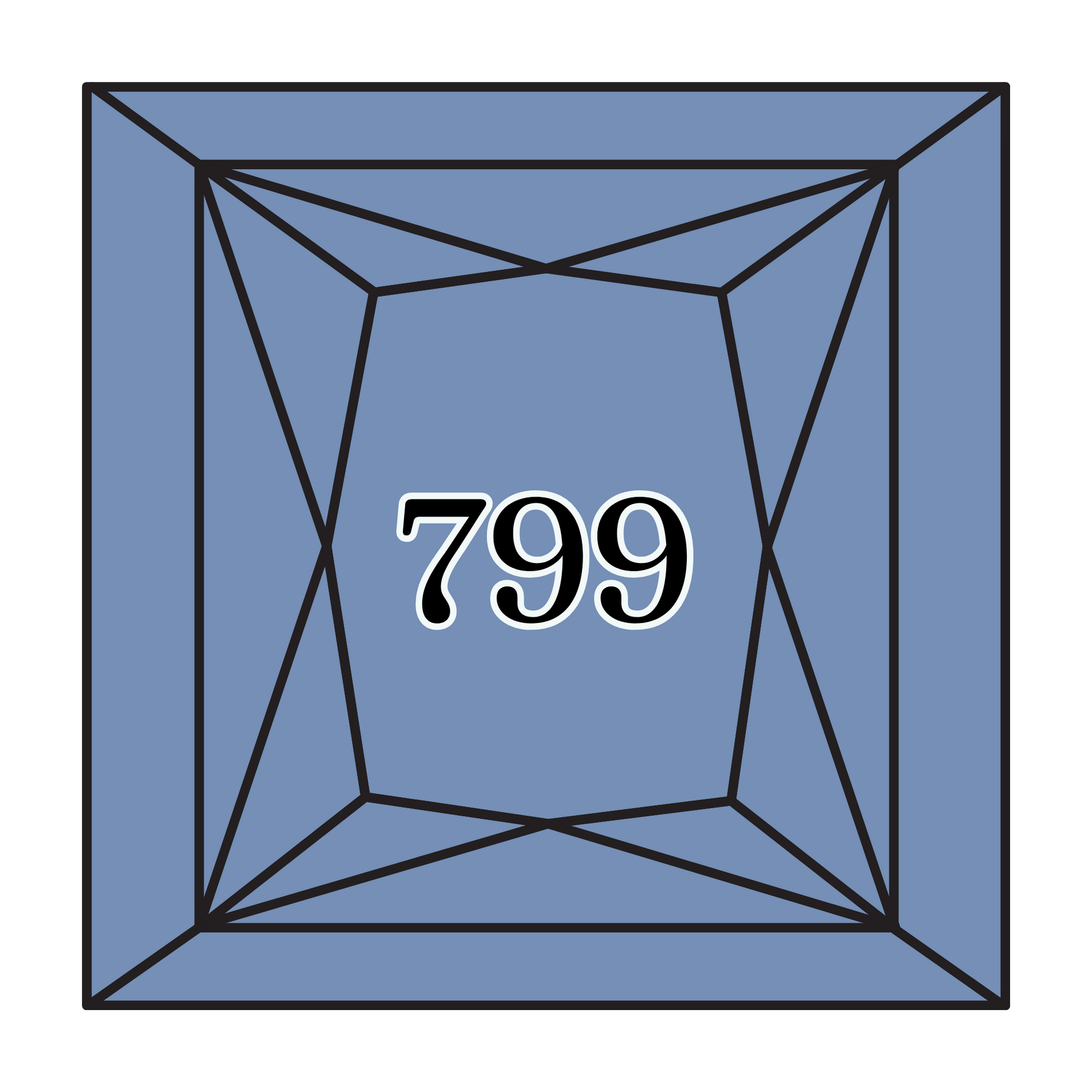 True North Diamond Art Square Diamond Drills 799 - Medium Delft Blue - Square Bulk Diamond Drills